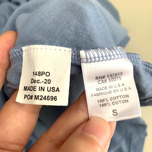 3/$15 NEW Marika Distressed V-neck 100% Cotton Tee Light Blue - Picture 7 of 8